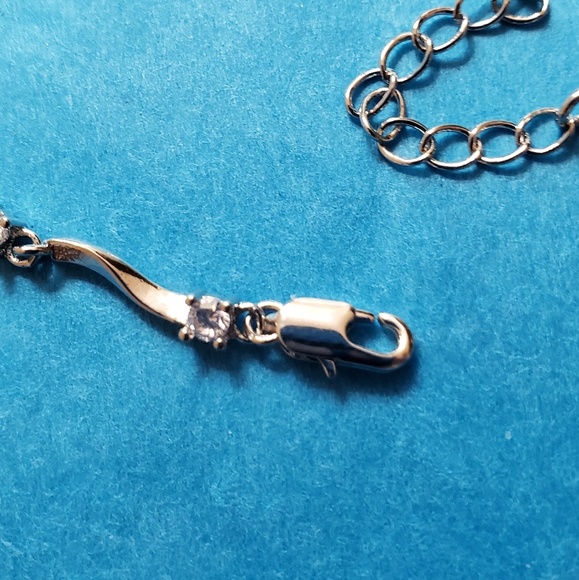 Silver bracelet with Cubic zirconia diamonds - Picture 4 of 8